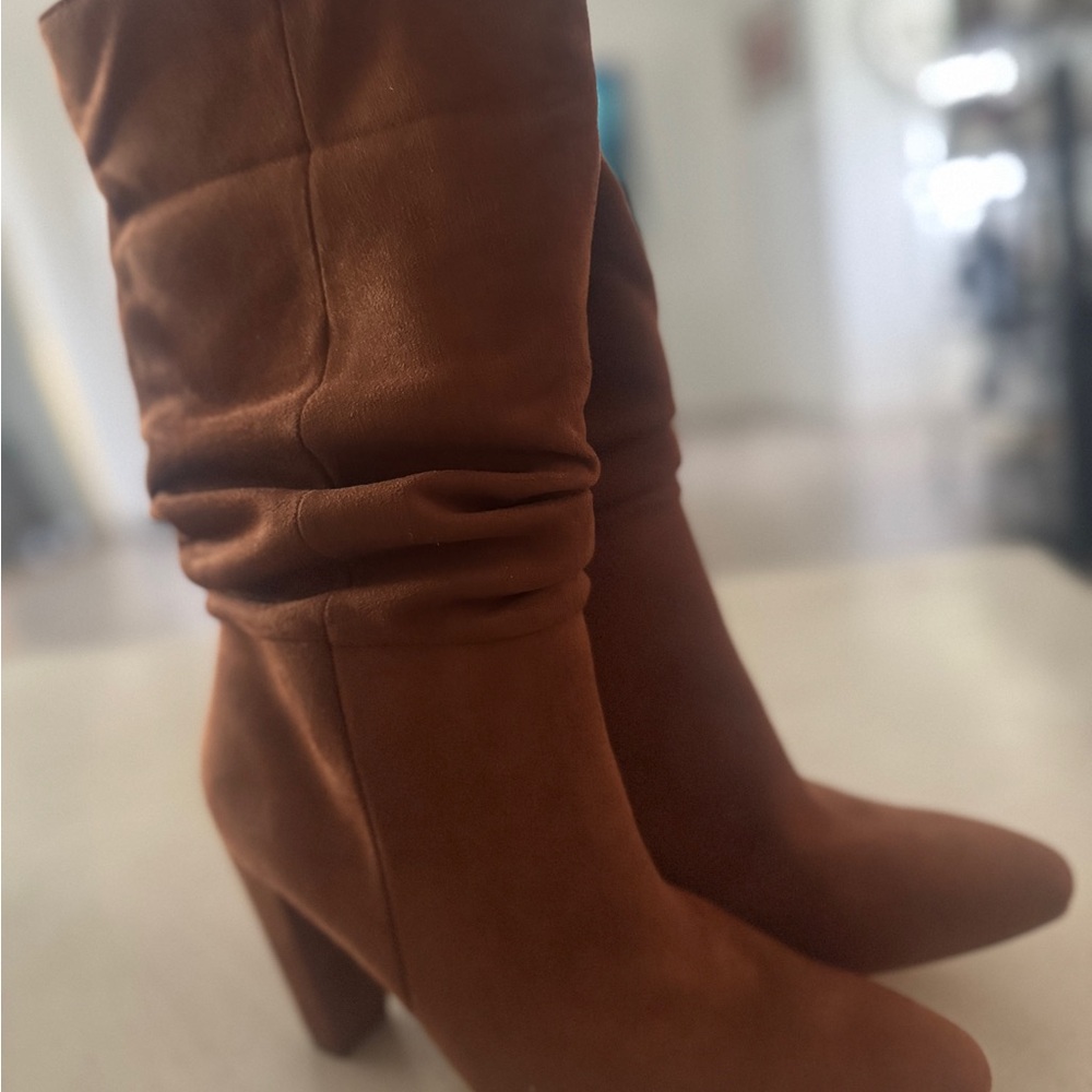 Banana Republic Brown Heeled Boots with Suede Finish